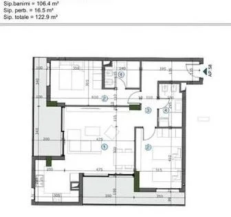 Tirane, shitet apartament 2+1 Kati 3, 123 m² 153.625 € (Astir)