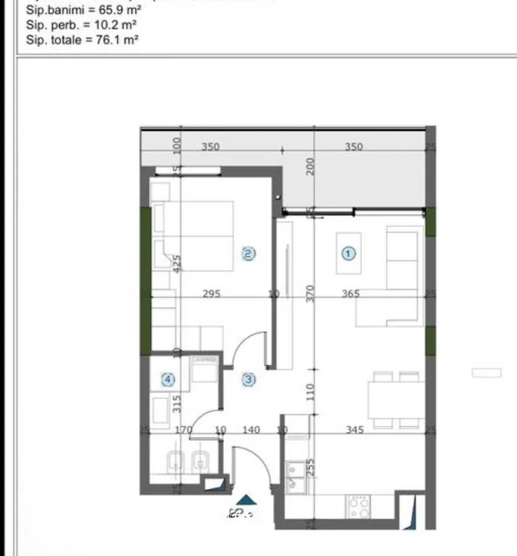 Tirane, shitet apartament 1+1 Kati 9, 76 m² 95.125 € (Astir)