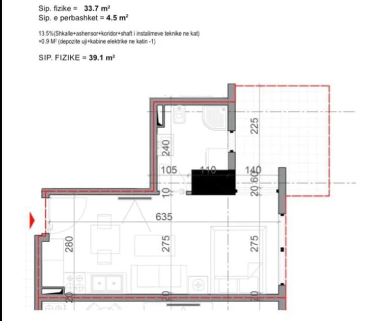 Shengjin, shitet garsonier 1+1 Kati 9, 39 m² (Shengjin Lezhe) 48,875 €