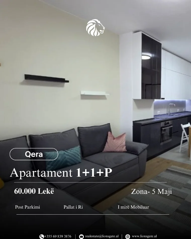 Tirane, jap me qera apartament 1+1 , 60 m² 600 € 