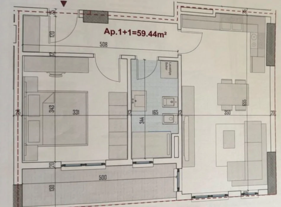 Tirane, shitet apartament 1+1+Ballkon Kati 5, 68 m² 85.813 € (Ringside Paskuqan)