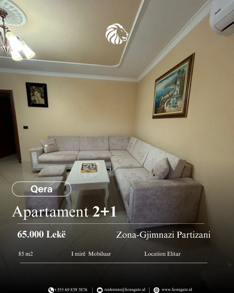 Tirane, jap me qera apartament 2+1+Ballkon , 85 m² 650 € 