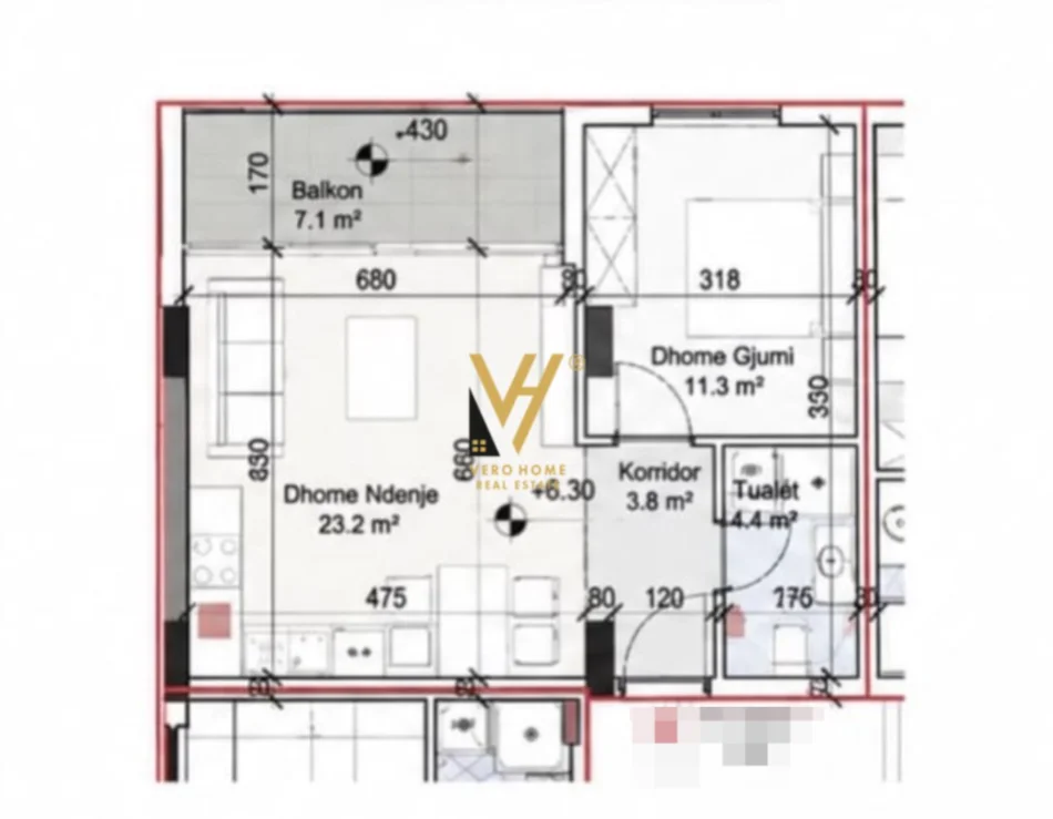 Durres, shitet apartament 1+1+Ballkon Kati 2, 64 m² 148.000 € (HAMALLAJ)