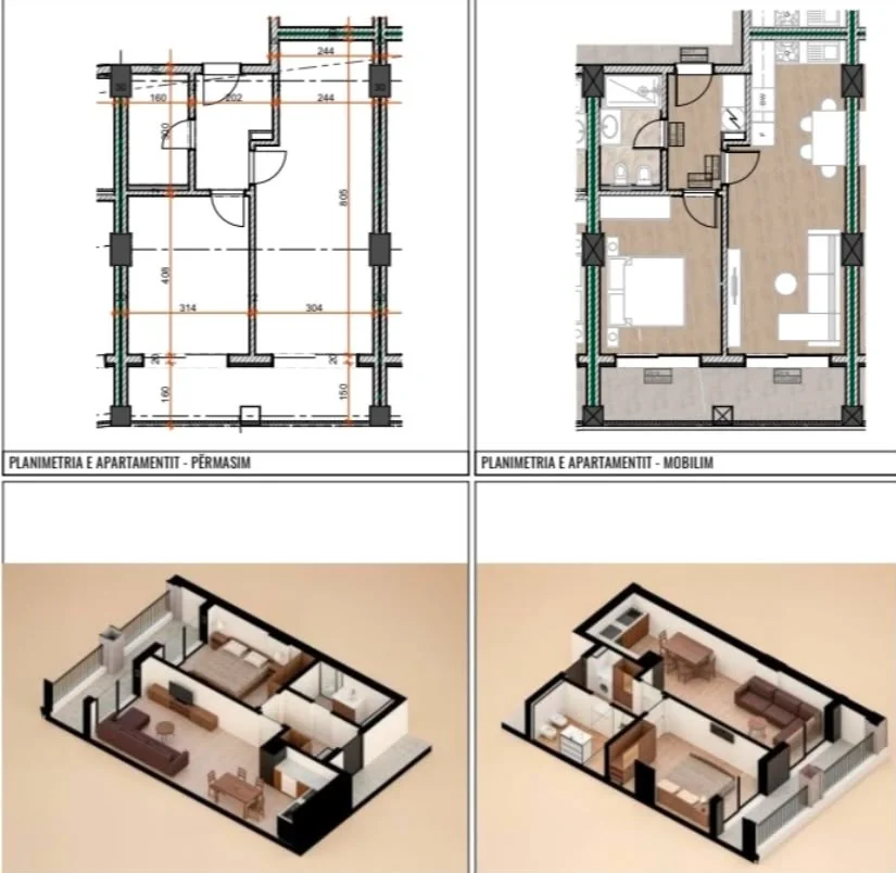 Durres, shitet apartament 1+1 Kati 2, 71 m² (Mali i Robit)