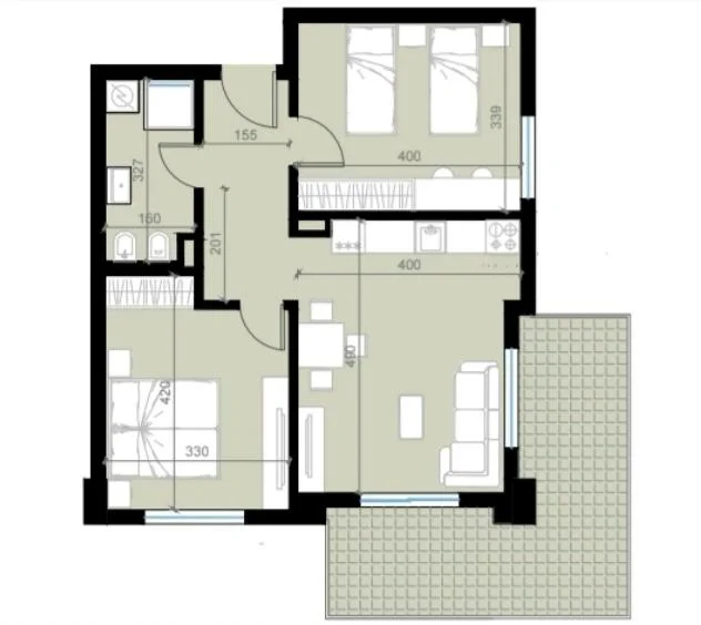 Durres, shitet apartament 2+1 Kati 2, 96 m² (Golem)