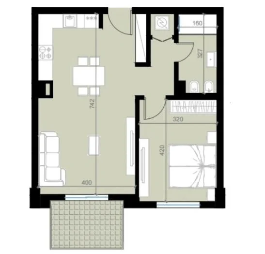 Durres, shitet apartament 1+1 Kati 2, 78 m² (Golem)