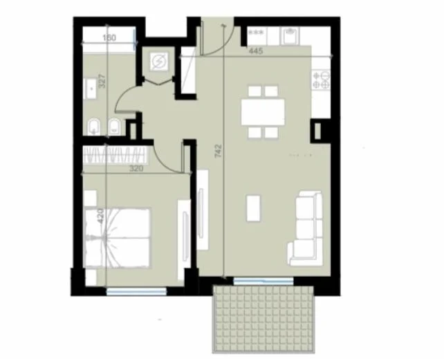 Durres, shitet apartament 1+1 Kati 2, 76 m² (Golem)