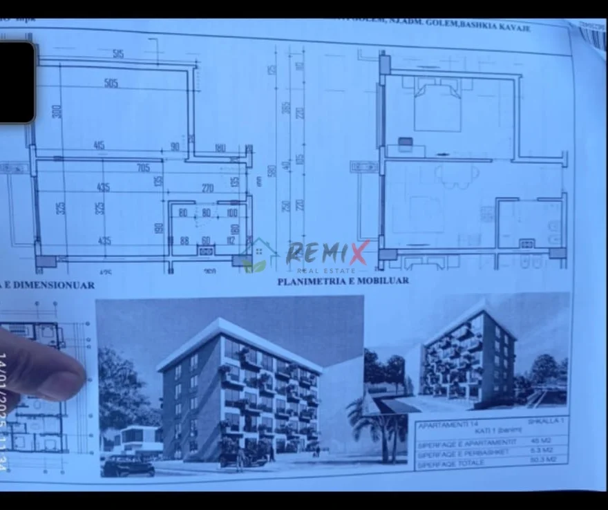 Durres, shitet apartament 1+1 Kati 6, 50 m² 65.000 € (Rezidenca Sunrise)