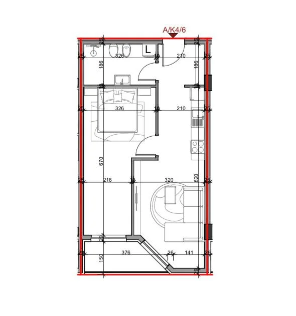 Tirane, shitet apartament 1+1 Kati 4, 73 m² 72.800 € (Paskuqan)
