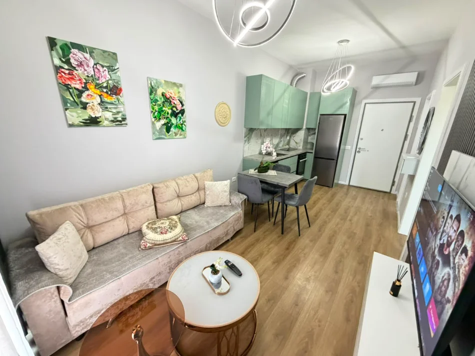 Tirane, jepet me qera apartament 1+1 Kati 2, 58 m² (Ali Demi)