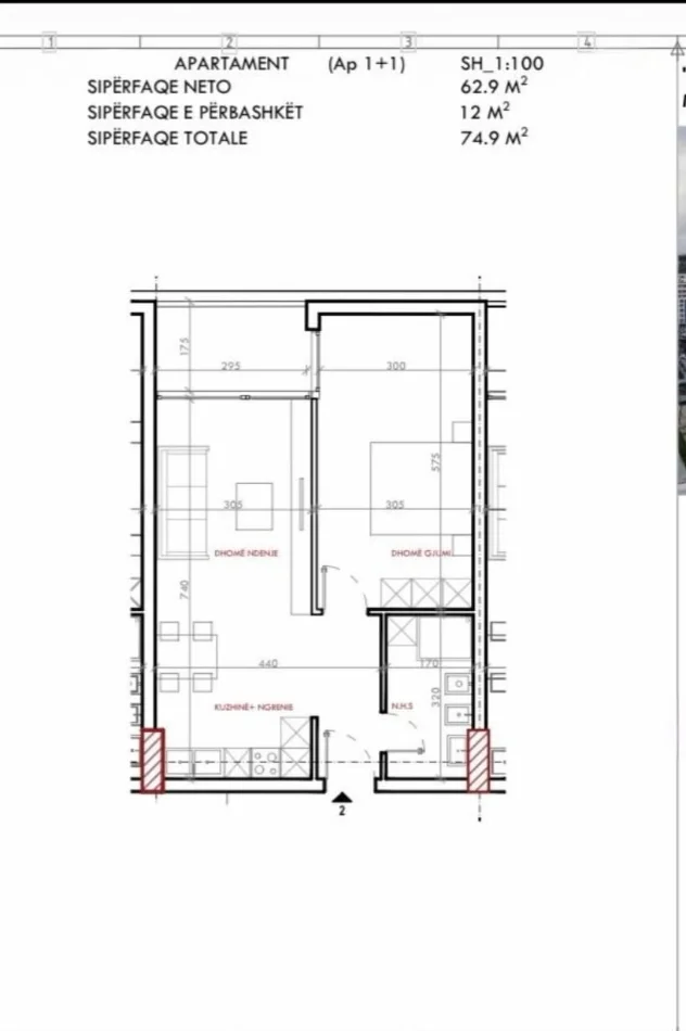 Tirane, shitet apartament 1+1+Ballkon Kati 8, 75 m² 78.650 € (Astir)