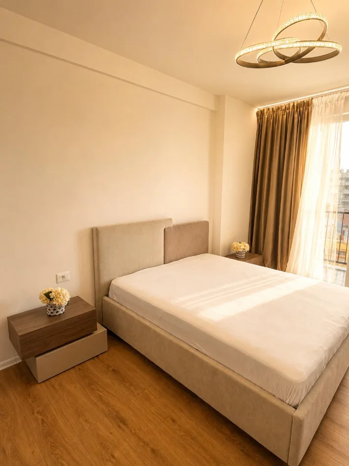 Tirane, jepet me qera apartament 1+1 Kati 6, 65 m² 400 € (Paskuqan, Rezidenca Albulena)