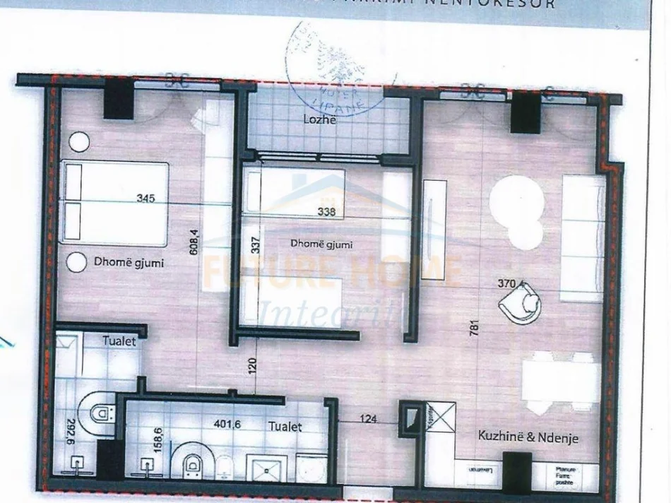 shitet apartament 2+1+2 Kati 1, 112 m² 165.830 € (Rezidenca Splendor, Porcelan)