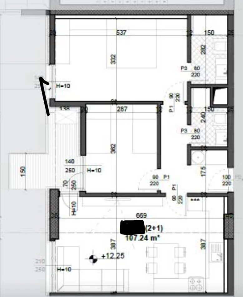 OKAZIONNNN  shitet apartament 2+1+Ballkon Kati 3, 108 m² 171.584 € (Meis Garden Ish Fusha e Aviacionit)