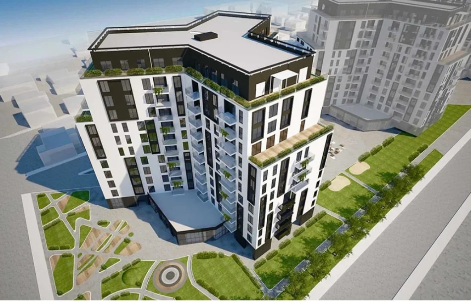 Tirane, shitet apartament 2+1+Ballkon Kati 8, 121 m² (Garden Residence Turdiu Ish Fusha e Aviacionit)
