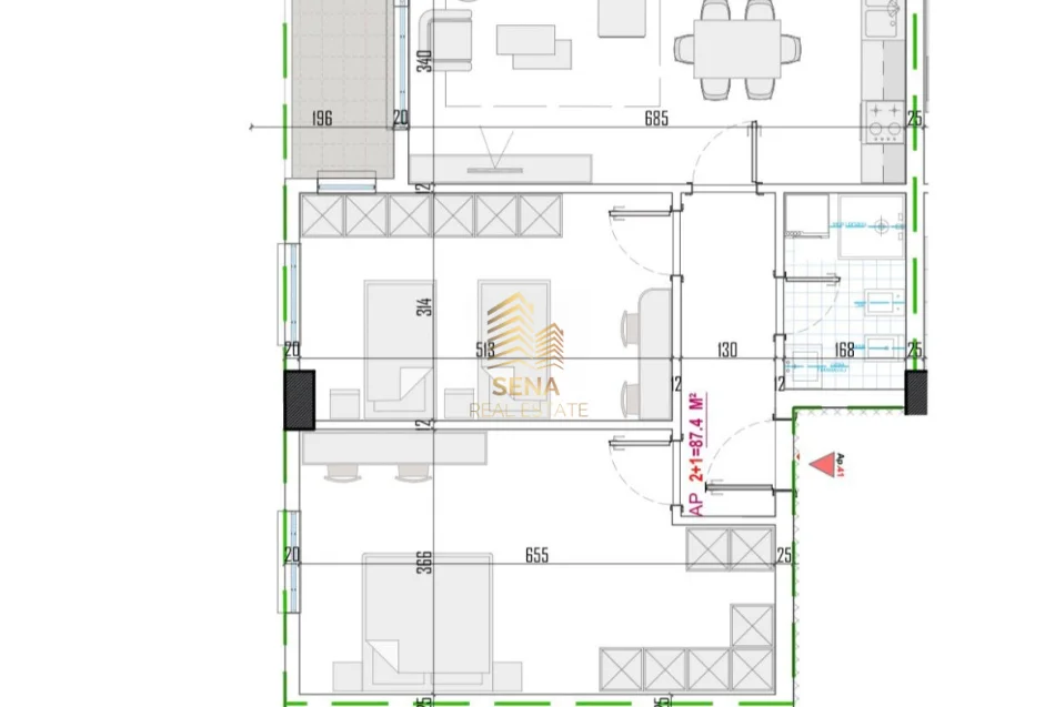 Tirane, shitet apartament 2+1+Ballkon Kati 6, 99 m² 150.000 € (Paskuqan)