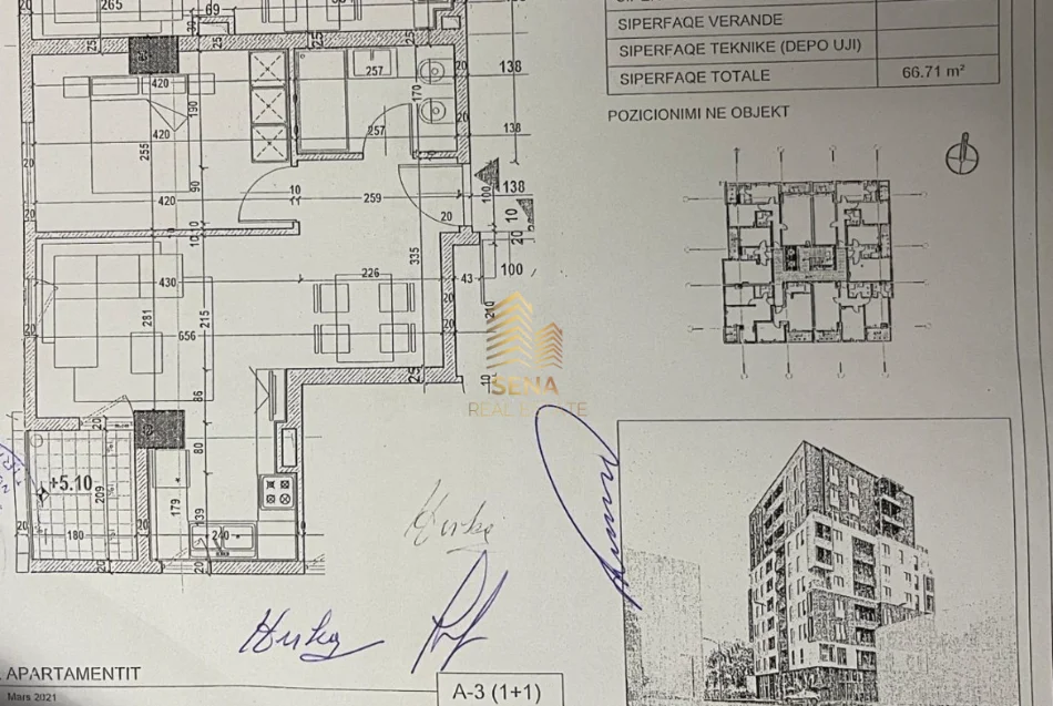 Tirane, jepet me qera apartament 1+1+Ballkon Kati 1, 66 m² 130.000 € (5 Maji)