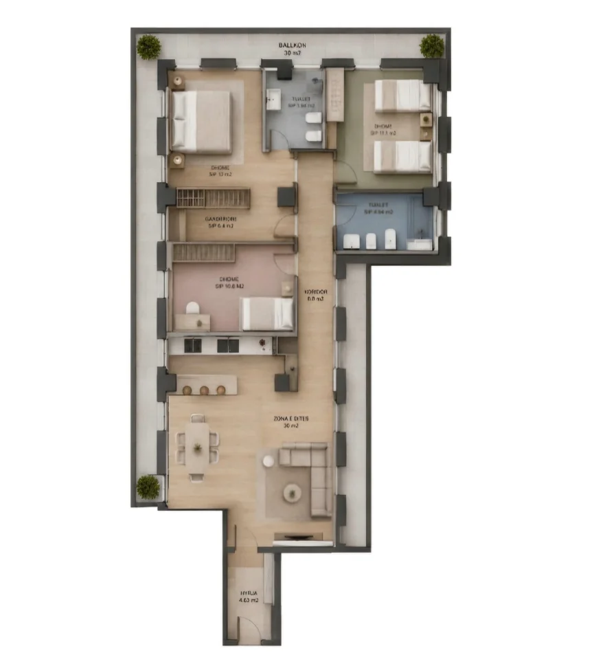 Tirane, shitet apartament 3+1+Aneks+Ballkon Kati 5, 172 m² 685.000 € (sheshi willson)