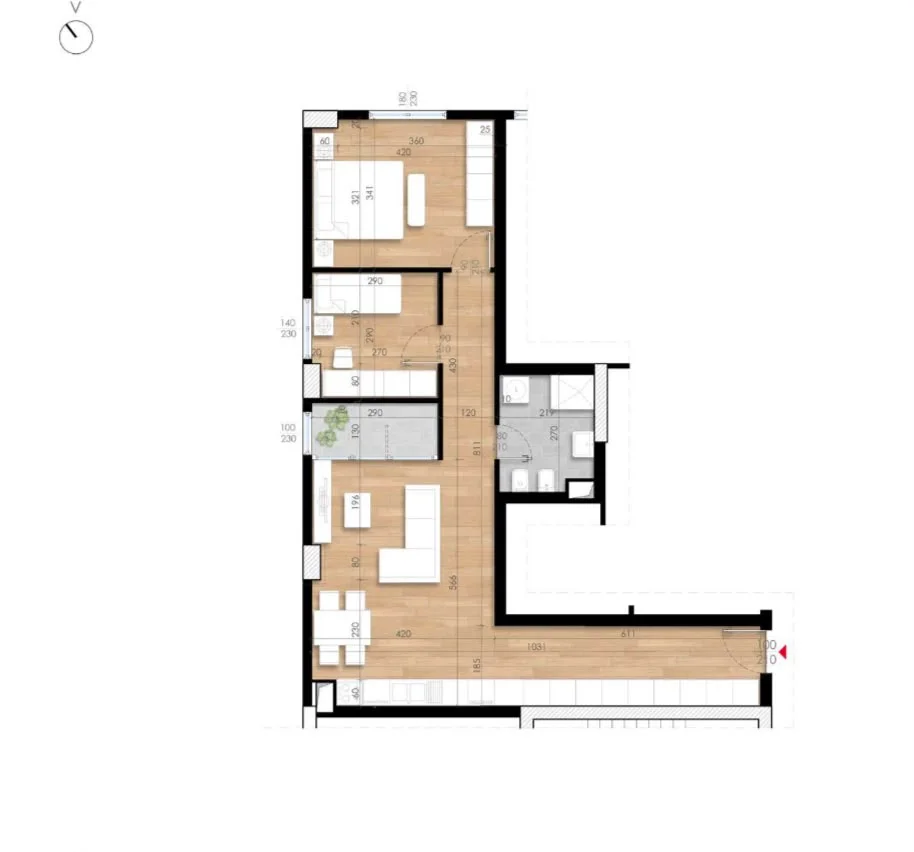 Tirane, shitet apartament 2+1 Kati 9, 91 m² 155.720 € (Ish Fusha e Aviacionit)