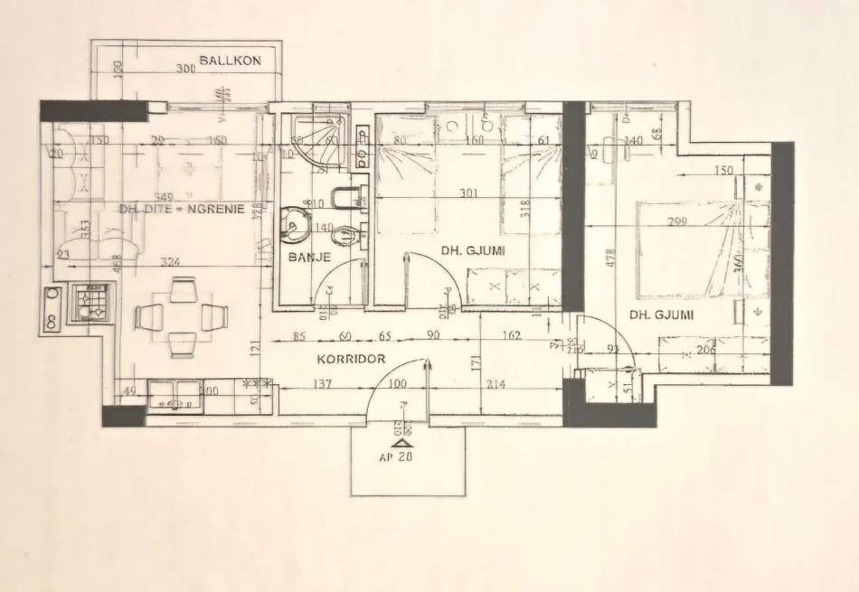 Tirane, shitet apartament 2+1+Aneks+Ballkon Kati 8, 72 m² 155.000 € (ish fusha e aviacionit)