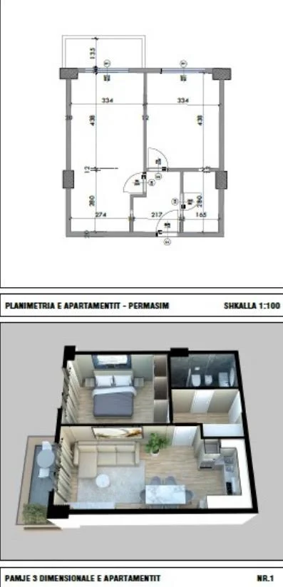 Qerret, shitet apartament 1+1+Aneks+Ballkon Kati 2, 68 m² (qerret)