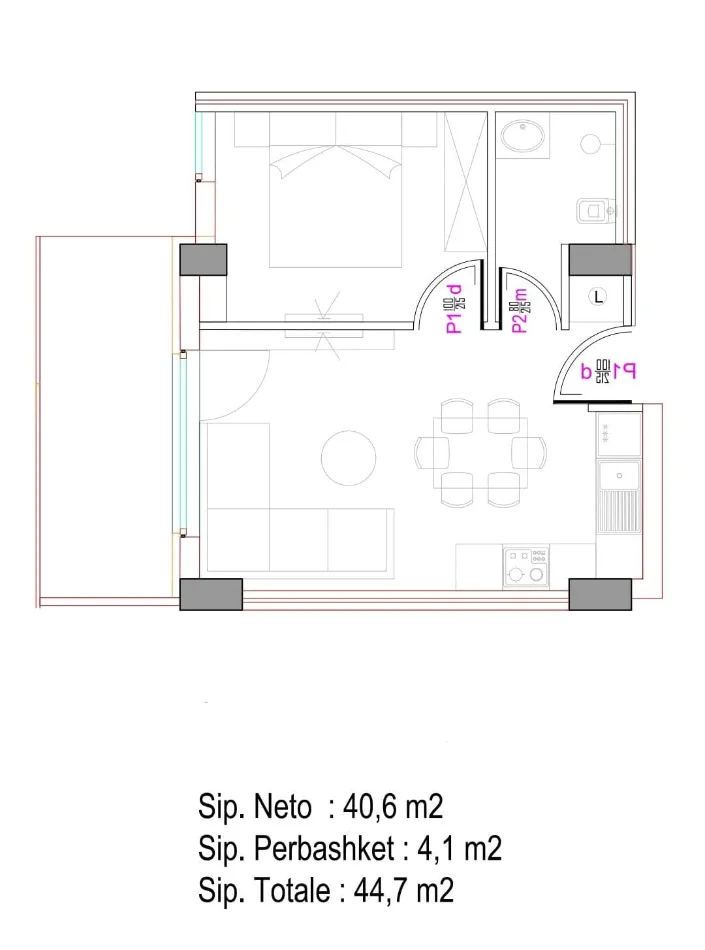 Tirane, shitet apartament 1+1+Aneks+Ballkon Kati 10, 44 m² 130.000 € (ish parku i autobusave)