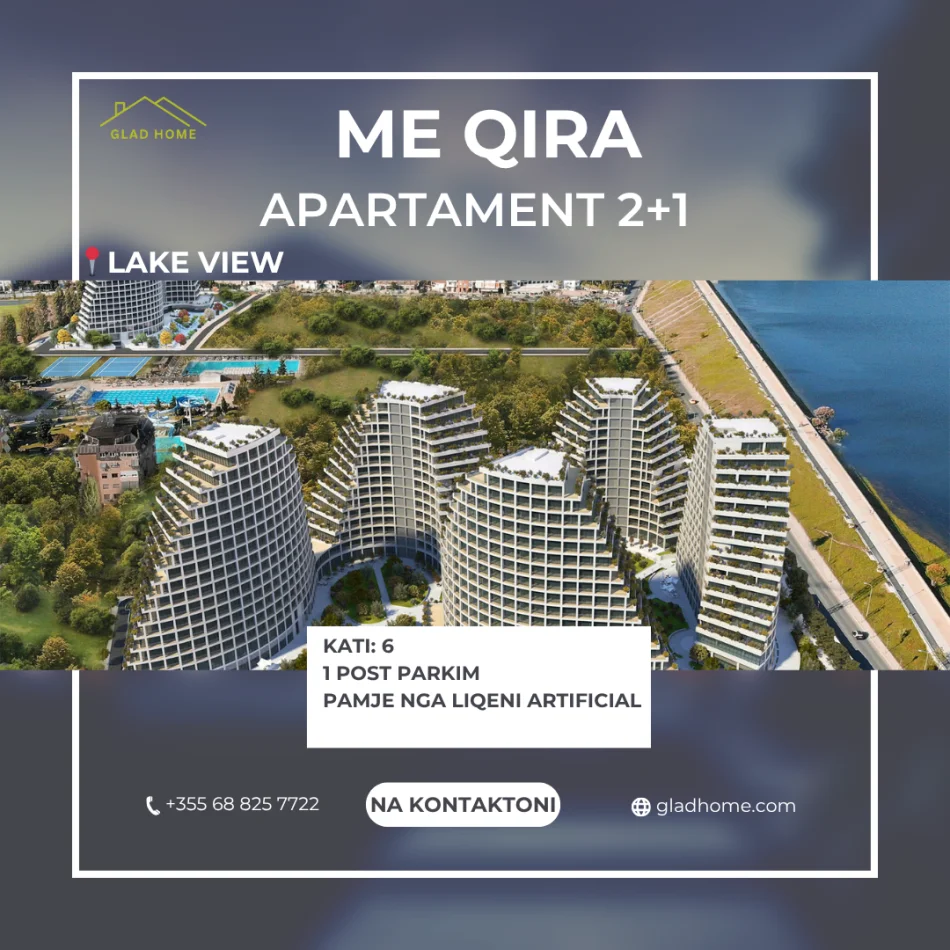 Tirane, Jepet me qera apartament 2+1 Kati 6, 1.900 € (Lake View)
