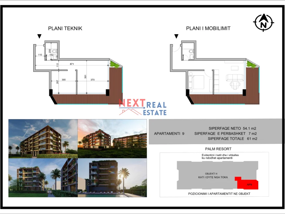 Vlore, shitet apartament 1+1+Ballkon Kati 2, 61 m² 143.350 € (RRADHIME, VLORE)