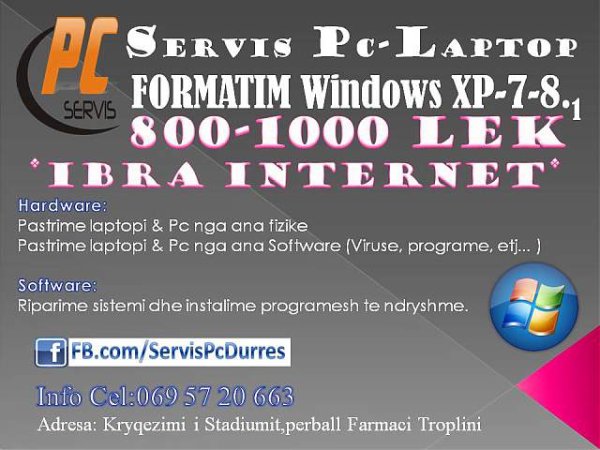 Durres, - Servis Kompiutrash Pc-Laptop ''Ibra''