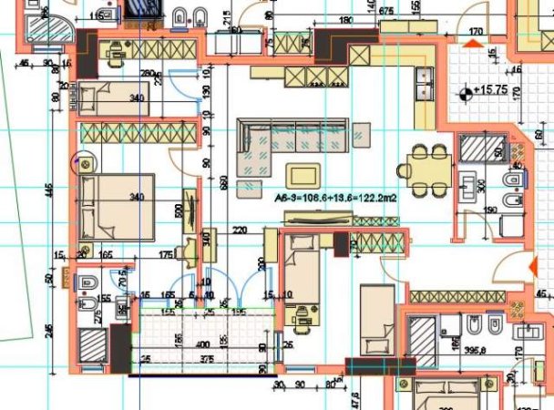 Tirane, shes apartament 2+1+A+BLK Kati 3, 1.800 Euro/m2 (kafe flora) OKAZION