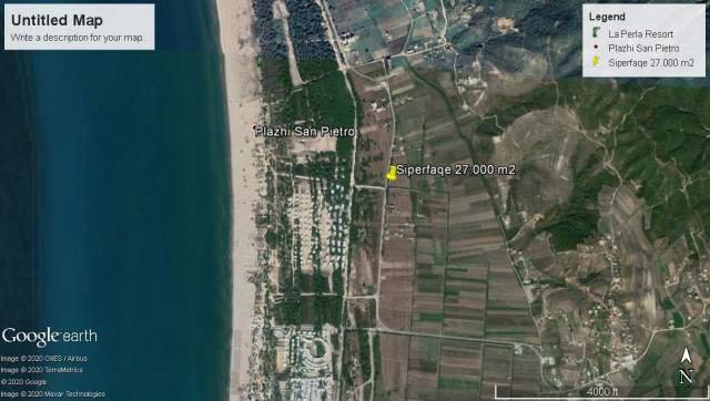 Gjiri Lalezit, shes toke ne bregdet 27.000 m² 60 Euro/m2