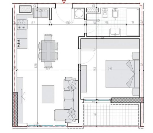 Tirane, shitet apartament 1+1+BLK Kati 8, 62 m² 42.547 Euro (QTU)