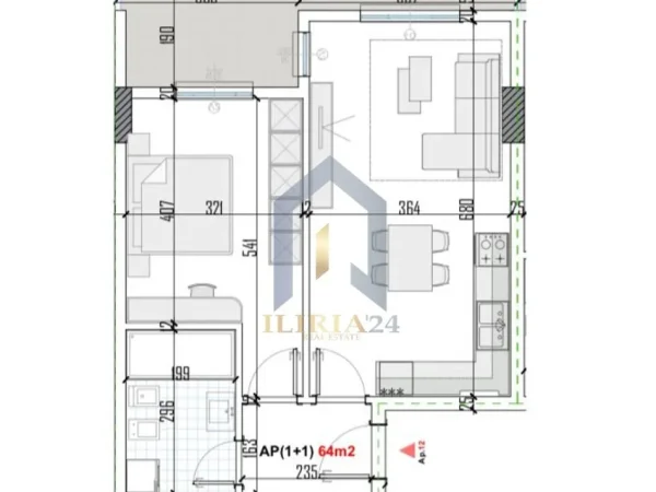 Tirane, shes apartament 1+1+Ballkon Kati 2, 75 m² 60.160 € (Rrethi i Bathores)