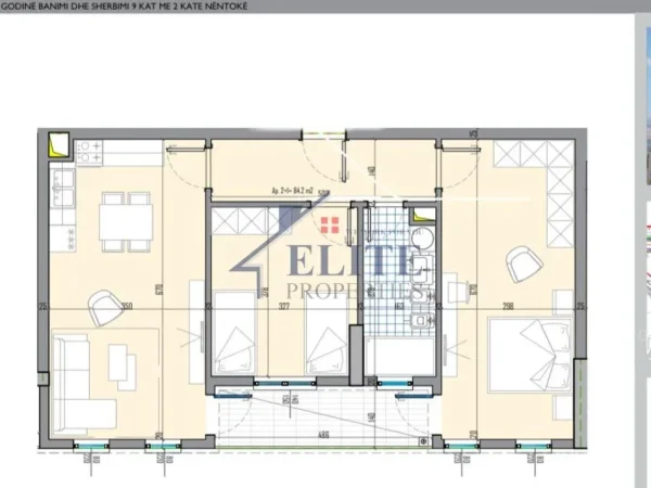 Tirane, shitet apartament 2+1+Ballkon Kati 2, 97 m² 125.000 € (Univers City)