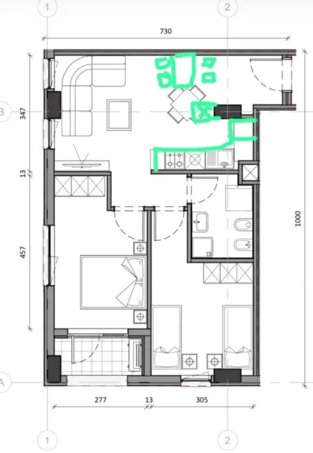 Tirane, shitet apartament 2+1+Aneks+Ballkon Kati 3, 74 m² 125.800 € (Rezidenca kaimi)