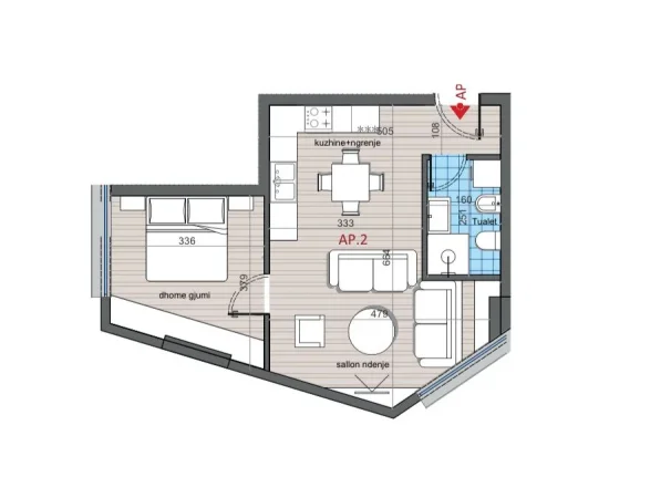 Tirane, shitet apartament 1+1+Ballkon Kati 3, 60 m² 106.000 € (dritan hoxha)