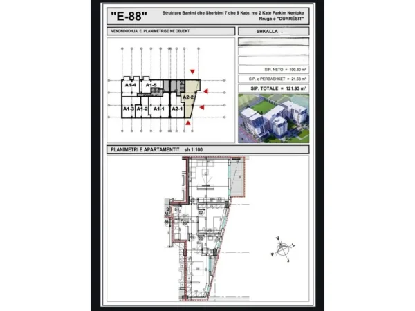 Tirane, shitet apartament 2+1+Ballkon Kati 8, 122 m² 192.000 € (DRITAN HOXHA)