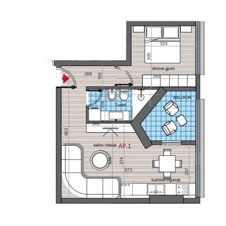 Tirane, shitet apartament 1+1+Ballkon Kati 3, 70 m² 125.300 € (dritan hoxha)