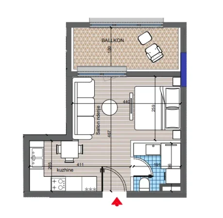 Tirane, shitet apartament 1+1 Kati 3, 47 m² 83.000 € (dritan hoxha)