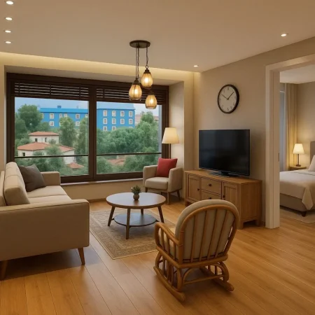 Tirane, jepet me qera apartament 2+1+Aneks+Ballkon Kati 4, 90 m² 1.200 € (ambasada amerikane)