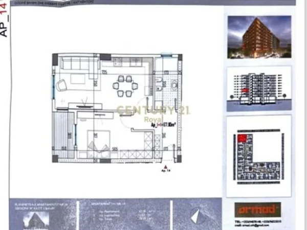 Tirane, shitet apartament Kati 3, 78 m² 59.000 € 