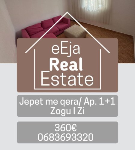 Tirane, jepet me qera 1+1 Kati 1, 60 m² 350 € (Zogu I zi)