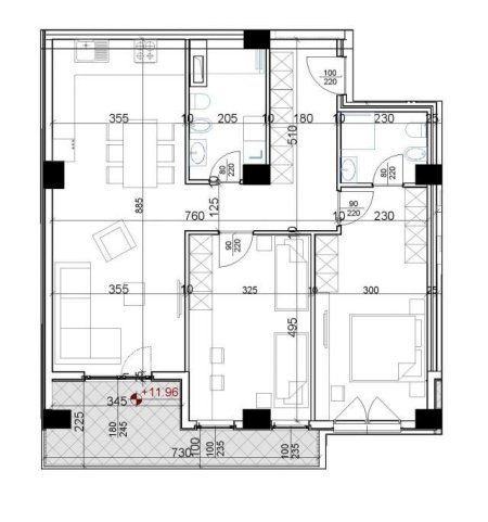 Tirane, shitet apartament 2+1+BLK Kati 1, 132 m² 145.420 Euro (Laprakë)