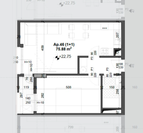 Tirane, shitet apartament 1+1 Kati 6, 75 m² 108.508 € ( SHITET SUPER APARTAMENTI 1+1 TEK FUSHA E AVIACIONIT)