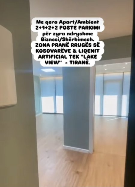 Tirane, jepet me qera zyre Kati 5, 102 m² 1.400 € (Rruga Kristo Luarasi ( KOMPLEKSI Lake View + 2 poste parkim makine ))