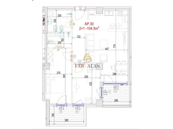 Tirane, shitet apartament 2+1 Kati 4, 124 m² 242.600 € (Don Bosko)