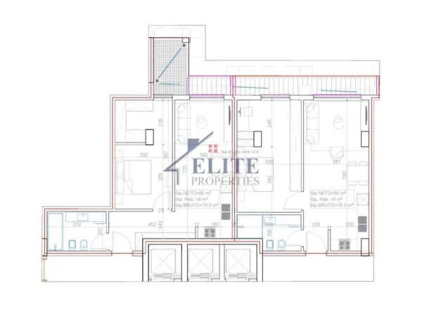 Tirane, shitet apartament 1+1+Ballkon Kati 6, 76 m² 339.750 € (Unico Residence Bllok)