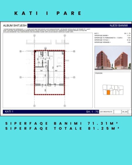Tirane, Liste me oferta apartament 1+1 Kati 1, 81 m² 2.000 € (Fusha e aviacionit)