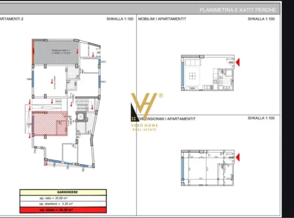 Tirane, shitet garsonier 1+1 Kati 1, 40 m² 103.000 € (RRUGA E BARRIKADAVE)