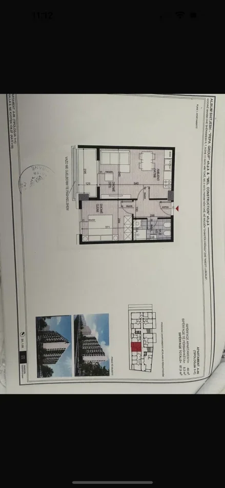 Tirane, shes apartament 1+1 Kati 10, 57 m² 86.000 € (Dhimiter Frengu)